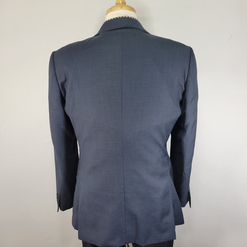 Charles Tyrwhitt Mens Sport Coat Navy Surgeon Half Canvas 120s Wool 42R Slim Fit - Picture 12 of 14